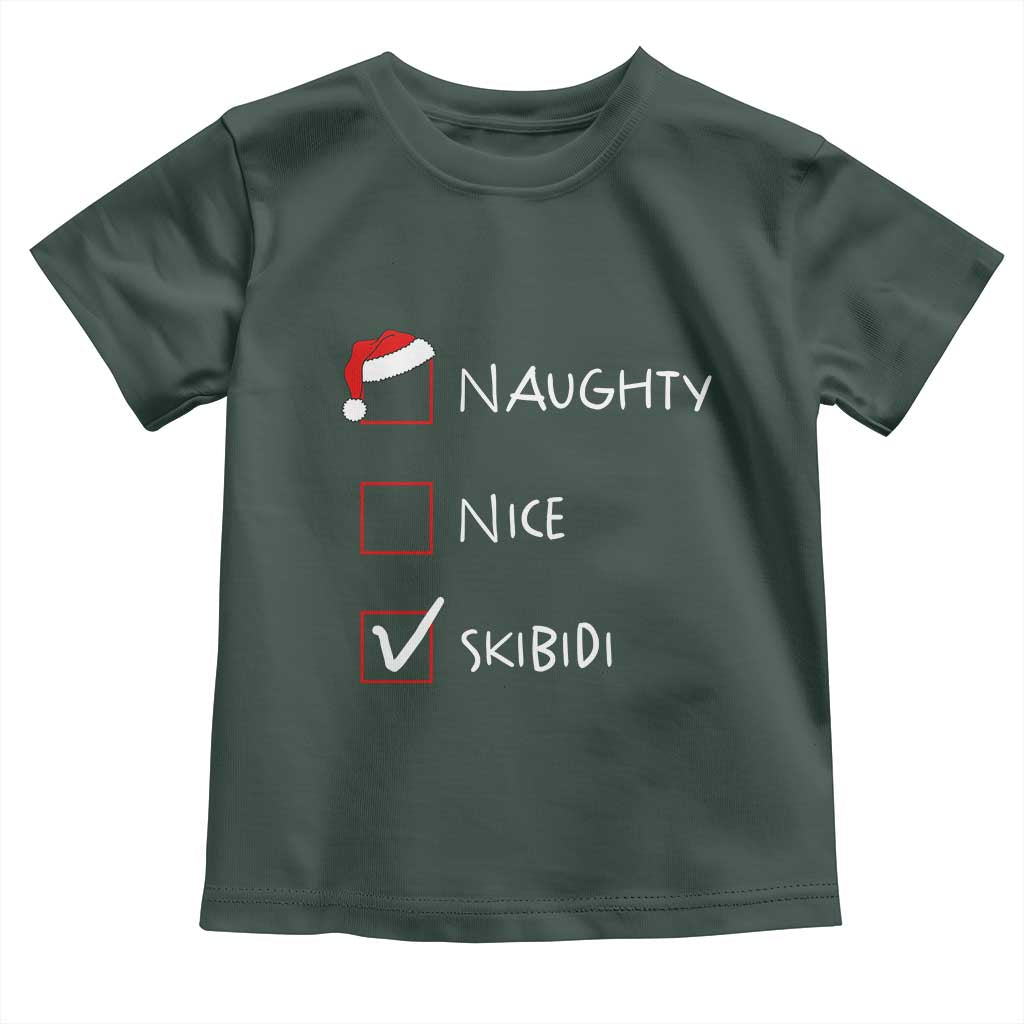Nice Naughty Skibidi List Santa Claus Sarcastic Toddler T Shirt