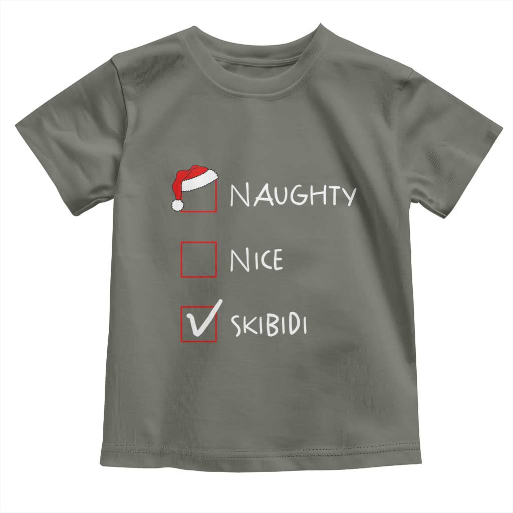 Nice Naughty Skibidi List Santa Claus Sarcastic Toddler T Shirt