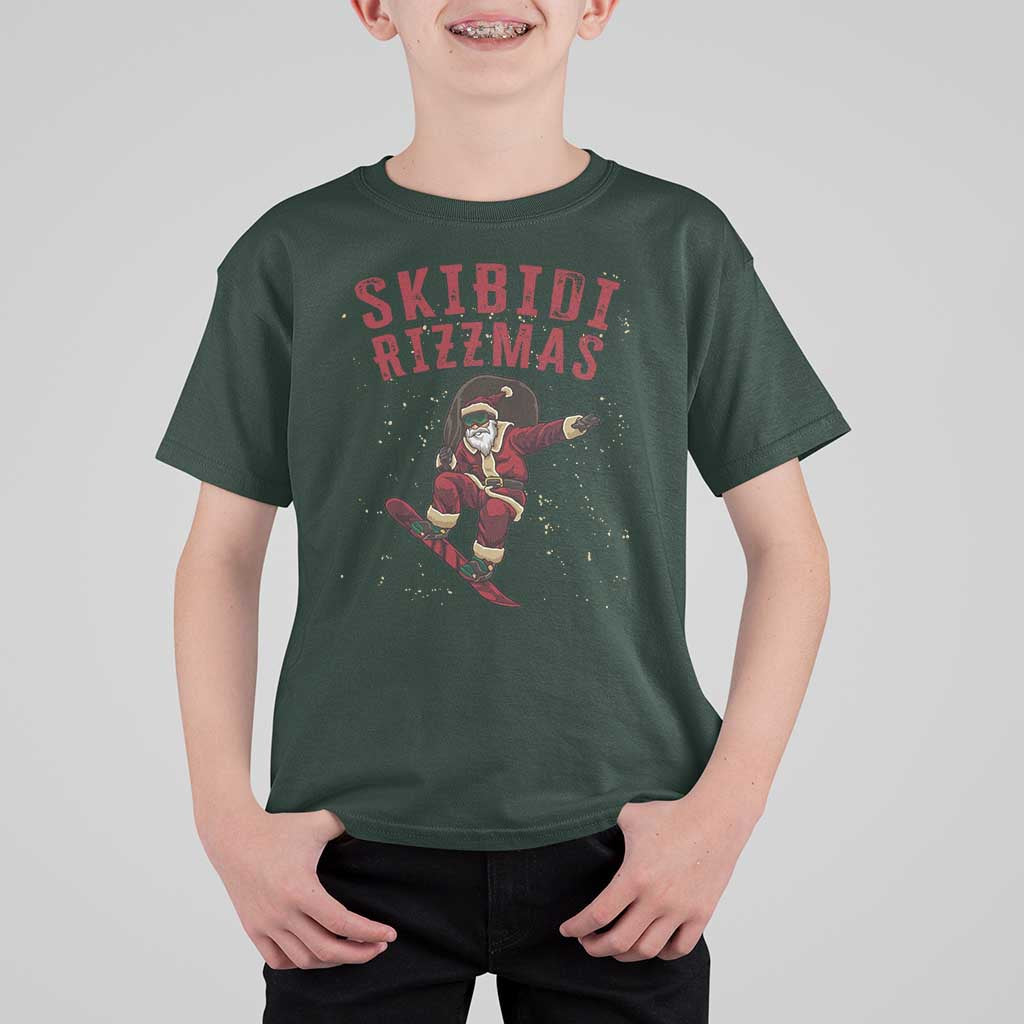 Skibidi Rizzmas Christmas T Shirt For Kid Rizz Santa Claus Skater Skateboard Skateboarder Kid Cool - Wonder Print Shop