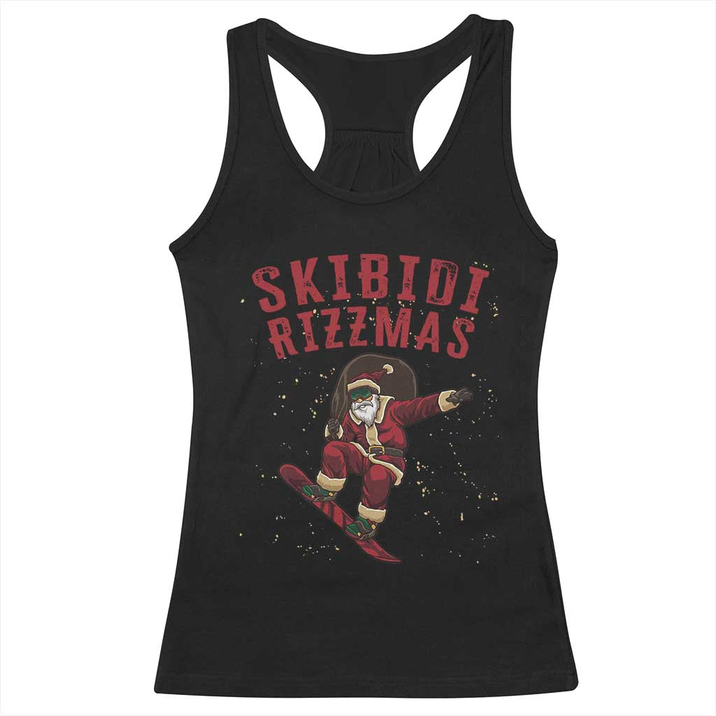 Skibidi Rizzmas Christmas Racerback Tank Top Rizz Santa Claus Skater Skateboard Skateboarder Kid Cool