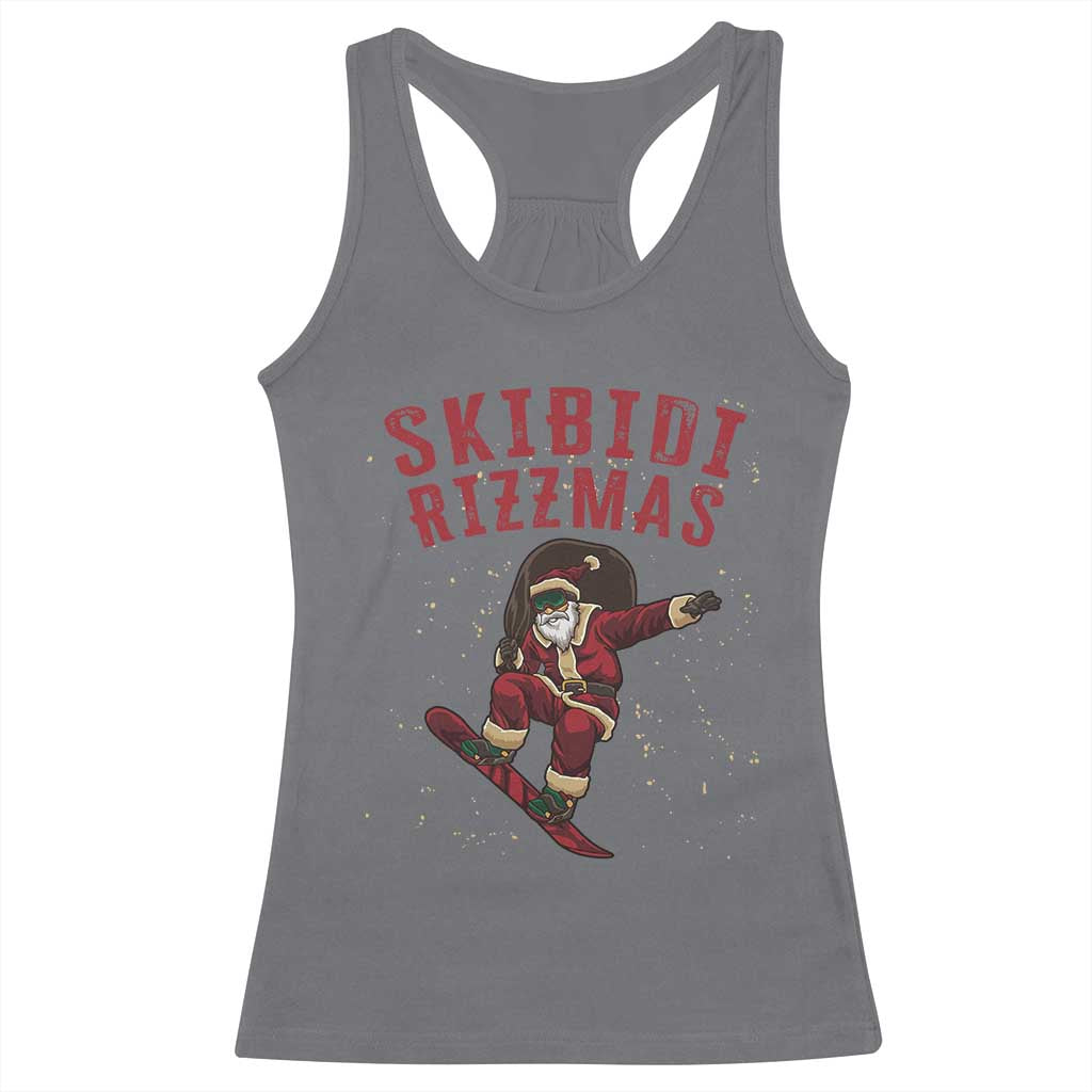 Skibidi Rizzmas Christmas Racerback Tank Top Rizz Santa Claus Skater Skateboard Skateboarder Kid Cool
