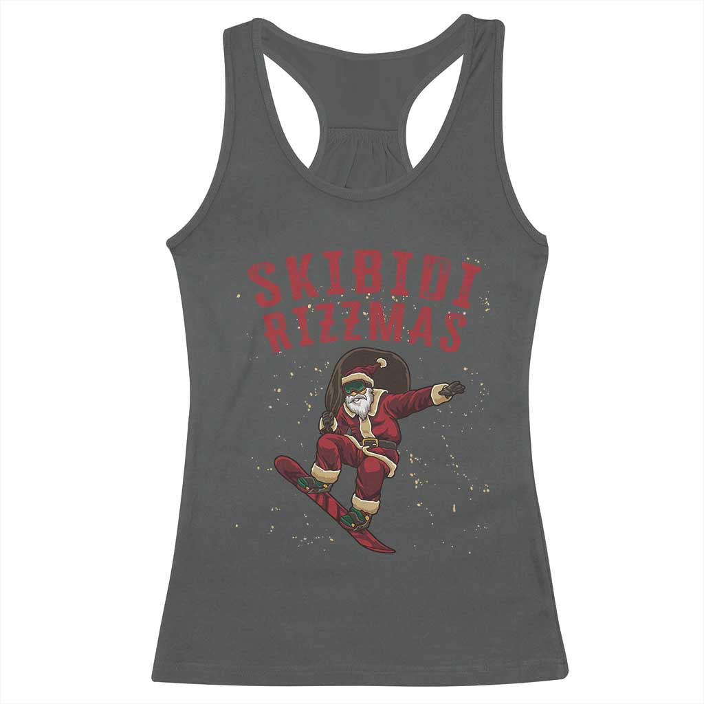 Skibidi Rizzmas Christmas Racerback Tank Top Rizz Santa Claus Skater Skateboard Skateboarder Kid Cool