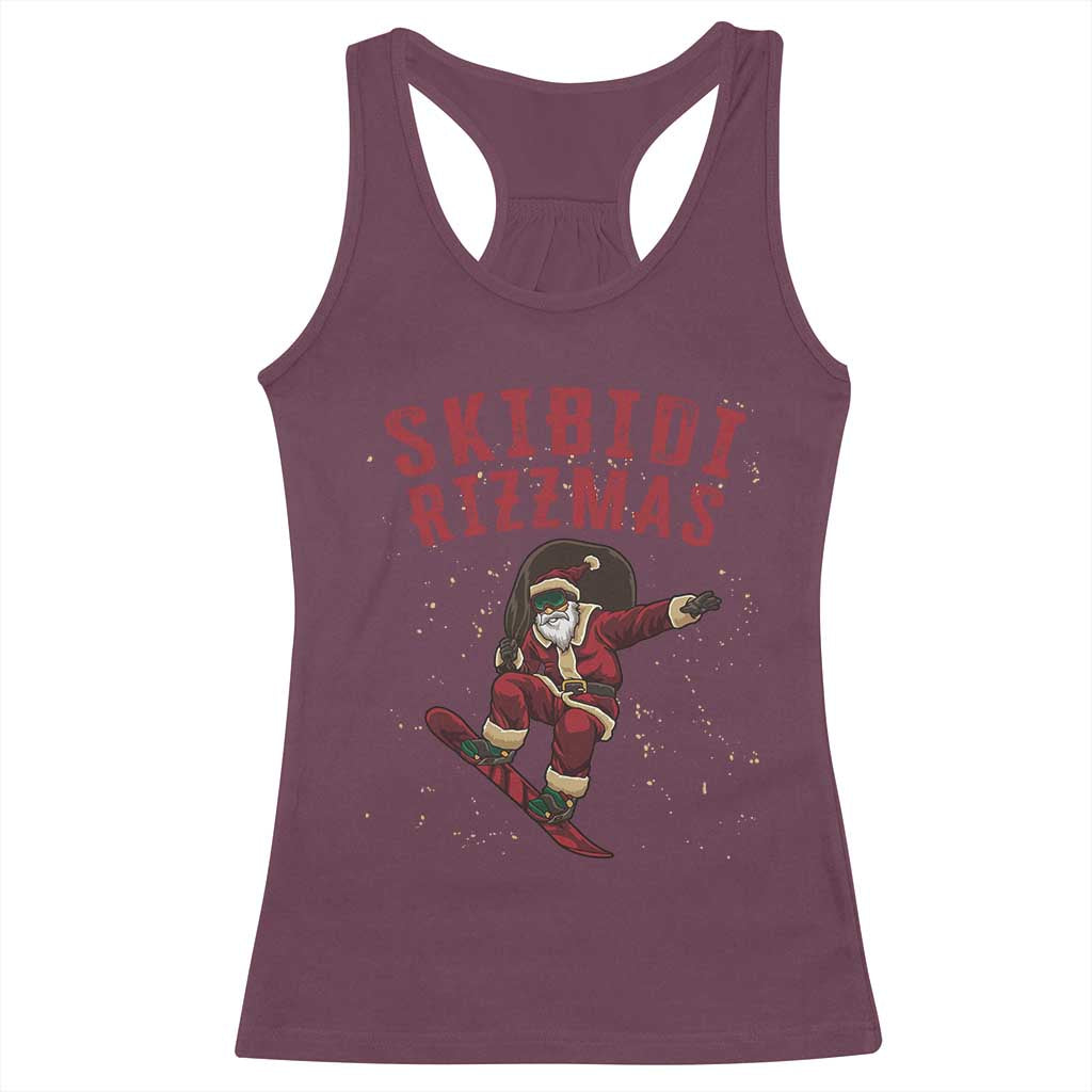 Skibidi Rizzmas Christmas Racerback Tank Top Rizz Santa Claus Skater Skateboard Skateboarder Kid Cool