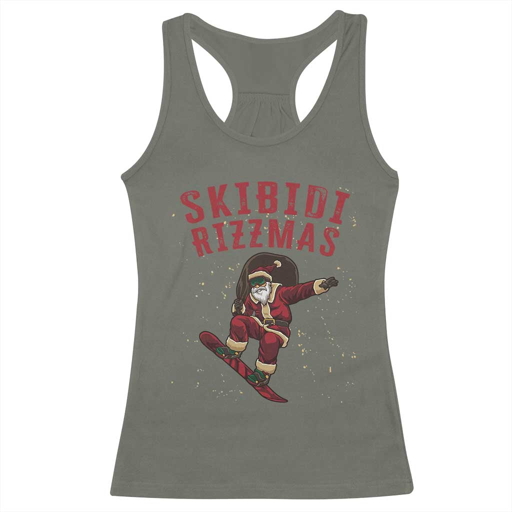 Skibidi Rizzmas Christmas Racerback Tank Top Rizz Santa Claus Skater Skateboard Skateboarder Kid Cool