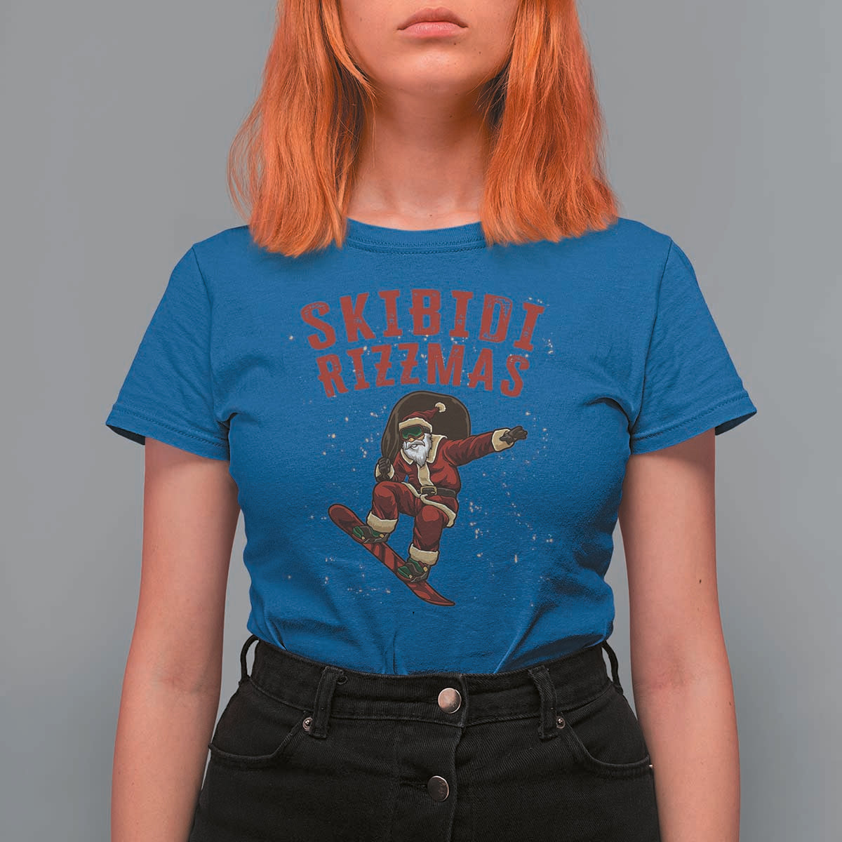 Skibidi Rizzmas Christmas T Shirt For Women Rizz Santa Claus Skater Skateboard Skateboarder Kid Cool - Wonder Print Shop