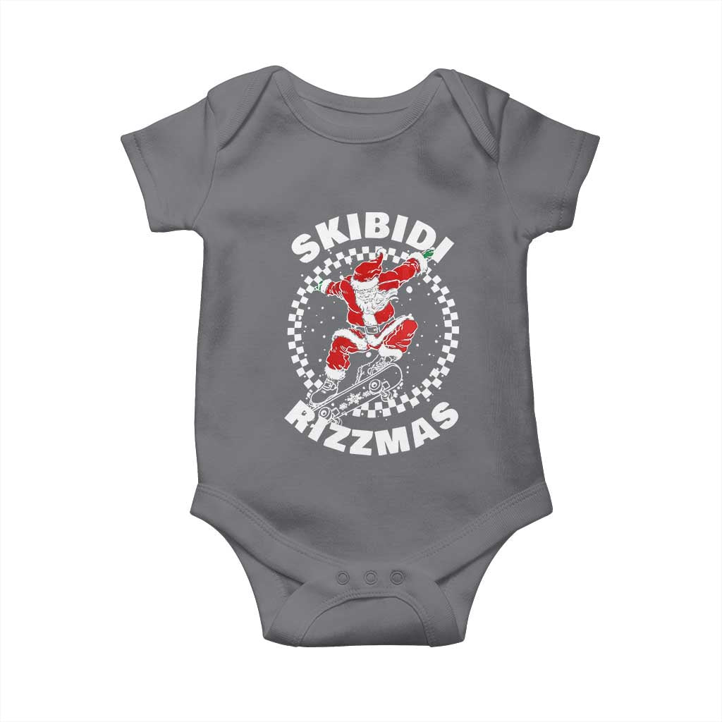 Skibidi Rizzmas Christmas Baby Onesie Rizz Skateboarding Santa Claus Skater Skateboard Skateboarder