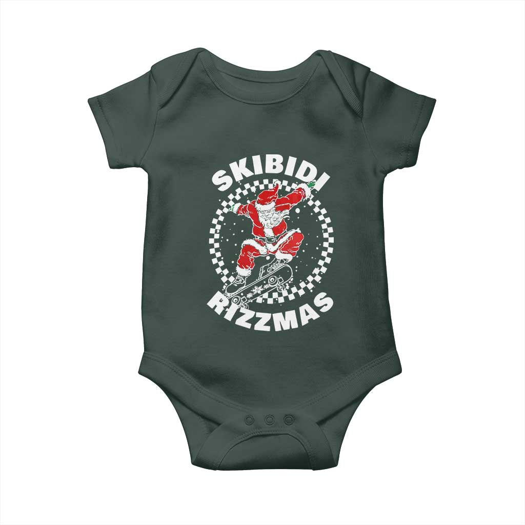 Skibidi Rizzmas Christmas Baby Onesie Rizz Skateboarding Santa Claus Skater Skateboard Skateboarder