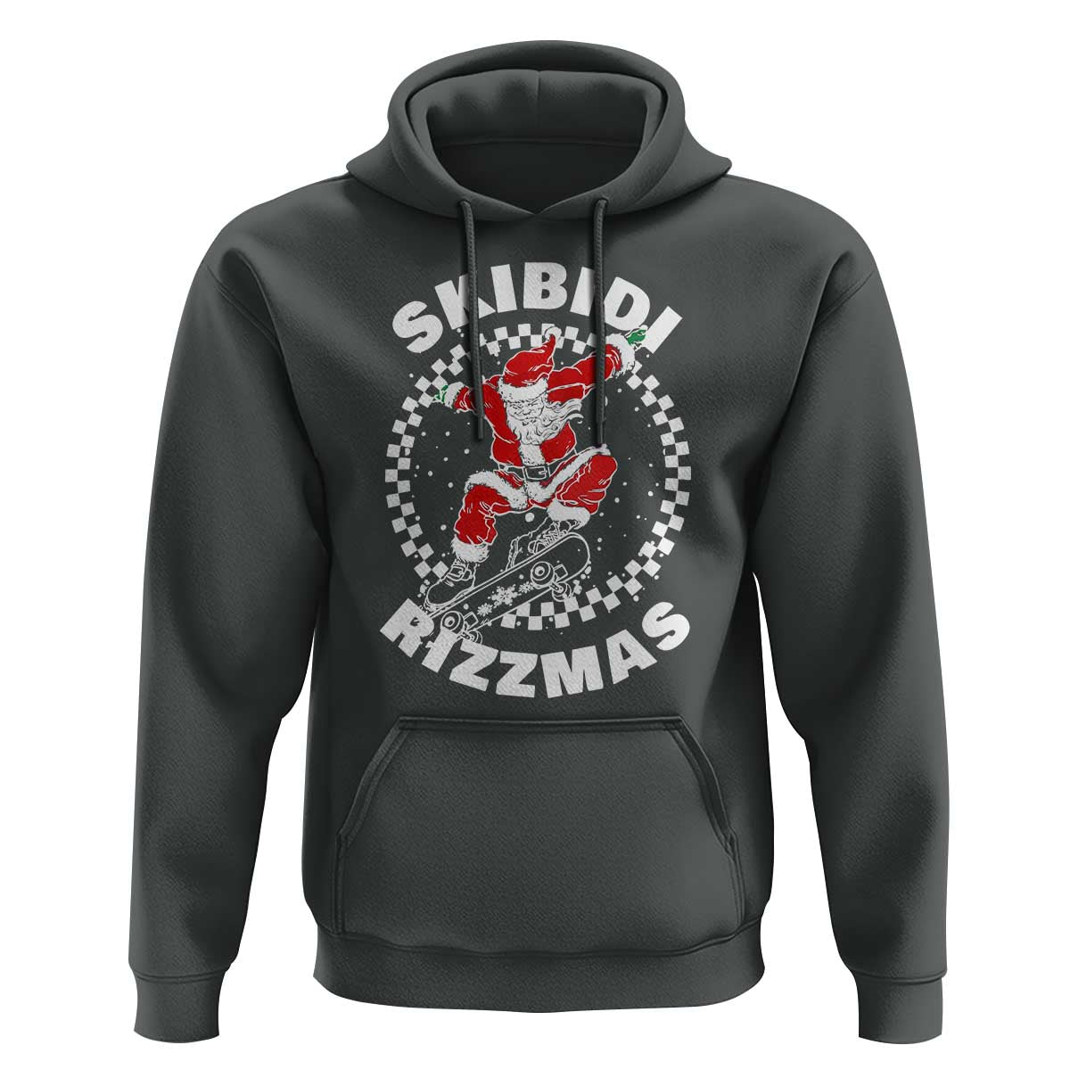 Skibidi Rizzmas Christmas Hoodie Rizz Skateboarding Santa Claus Skater Skateboard Skateboarder