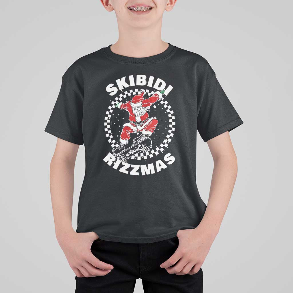 Skibidi Rizzmas Christmas T Shirt For Kid Rizz Skateboarding Santa Claus Skater Skateboard Skateboarder - Wonder Print Shop
