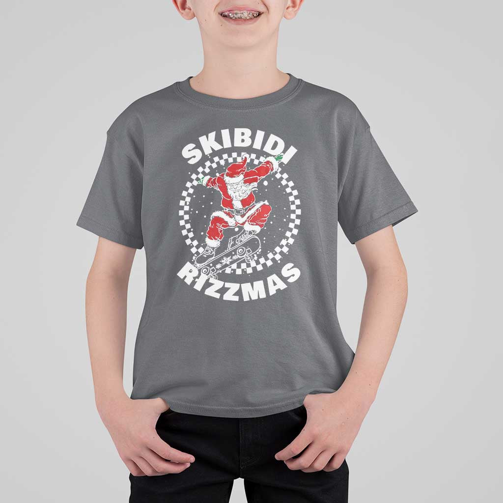 Skibidi Rizzmas Christmas T Shirt For Kid Rizz Skateboarding Santa Claus Skater Skateboard Skateboarder - Wonder Print Shop