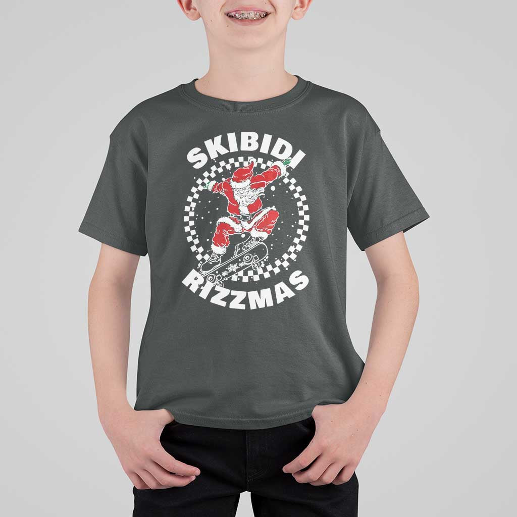 Skibidi Rizzmas Christmas T Shirt For Kid Rizz Skateboarding Santa Claus Skater Skateboard Skateboarder - Wonder Print Shop