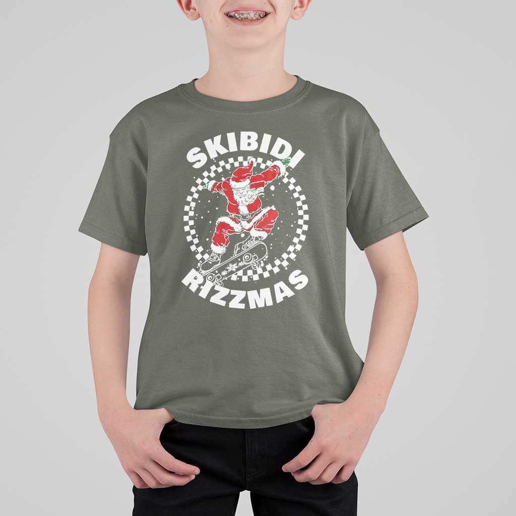 Skibidi Rizzmas Christmas T Shirt For Kid Rizz Skateboarding Santa Claus Skater Skateboard Skateboarder - Wonder Print Shop