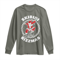 Skibidi Rizzmas Christmas Long Sleeve Shirt Rizz Skateboarding Santa Claus Skater Skateboard Skateboarder