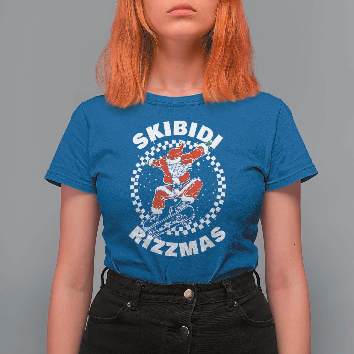 Skibidi Rizzmas Christmas T Shirt For Women Rizz Skateboarding Santa Claus Skater Skateboard Skateboarder - Wonder Print Shop