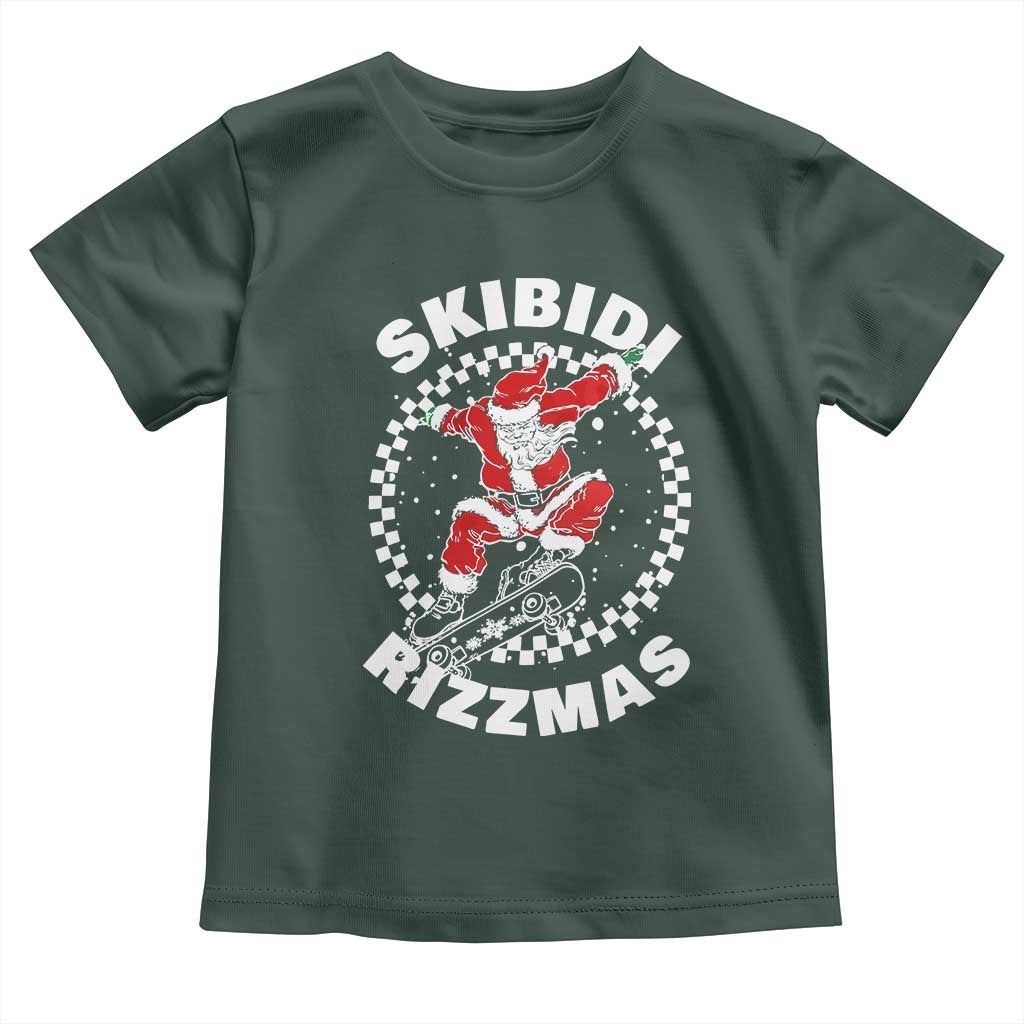 Skibidi Rizzmas Christmas Toddler T Shirt Rizz Skateboarding Santa Claus Skater Skateboard Skateboarder