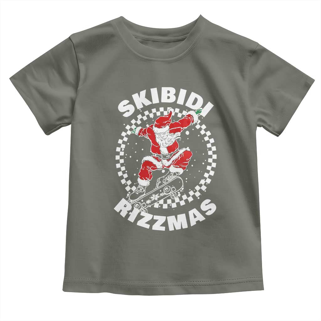 Skibidi Rizzmas Christmas Toddler T Shirt Rizz Skateboarding Santa Claus Skater Skateboard Skateboarder