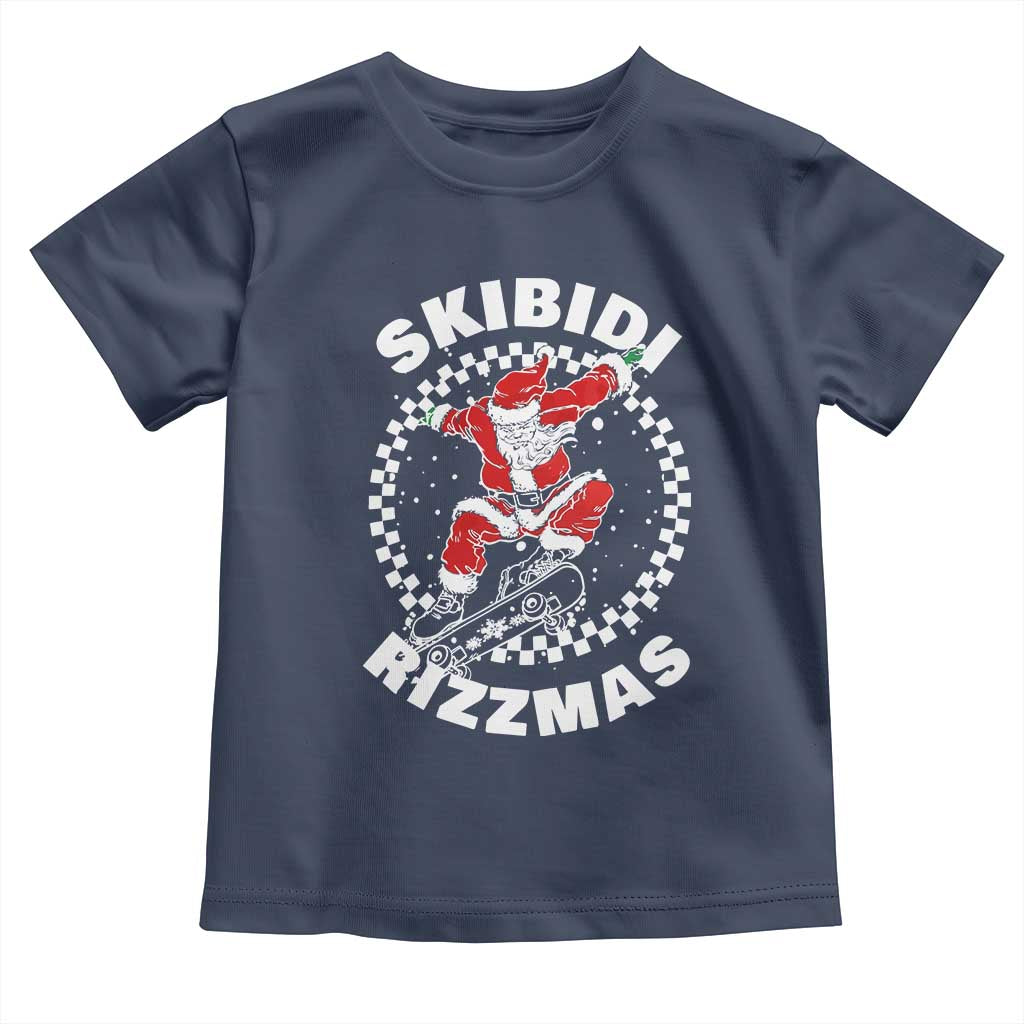 Skibidi Rizzmas Christmas Toddler T Shirt Rizz Skateboarding Santa Claus Skater Skateboard Skateboarder
