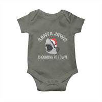 Funny Shark Christmas Baby Onesie Santa Jaws Is Coming Town
