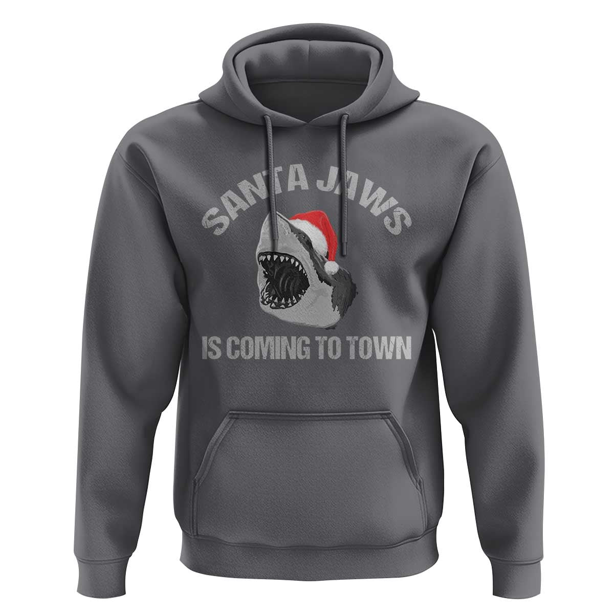 Funny Shark Christmas Hoodie Santa Jaws Is Coming Town