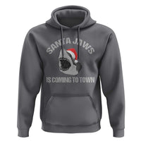Funny Shark Christmas Hoodie Santa Jaws Is Coming Town