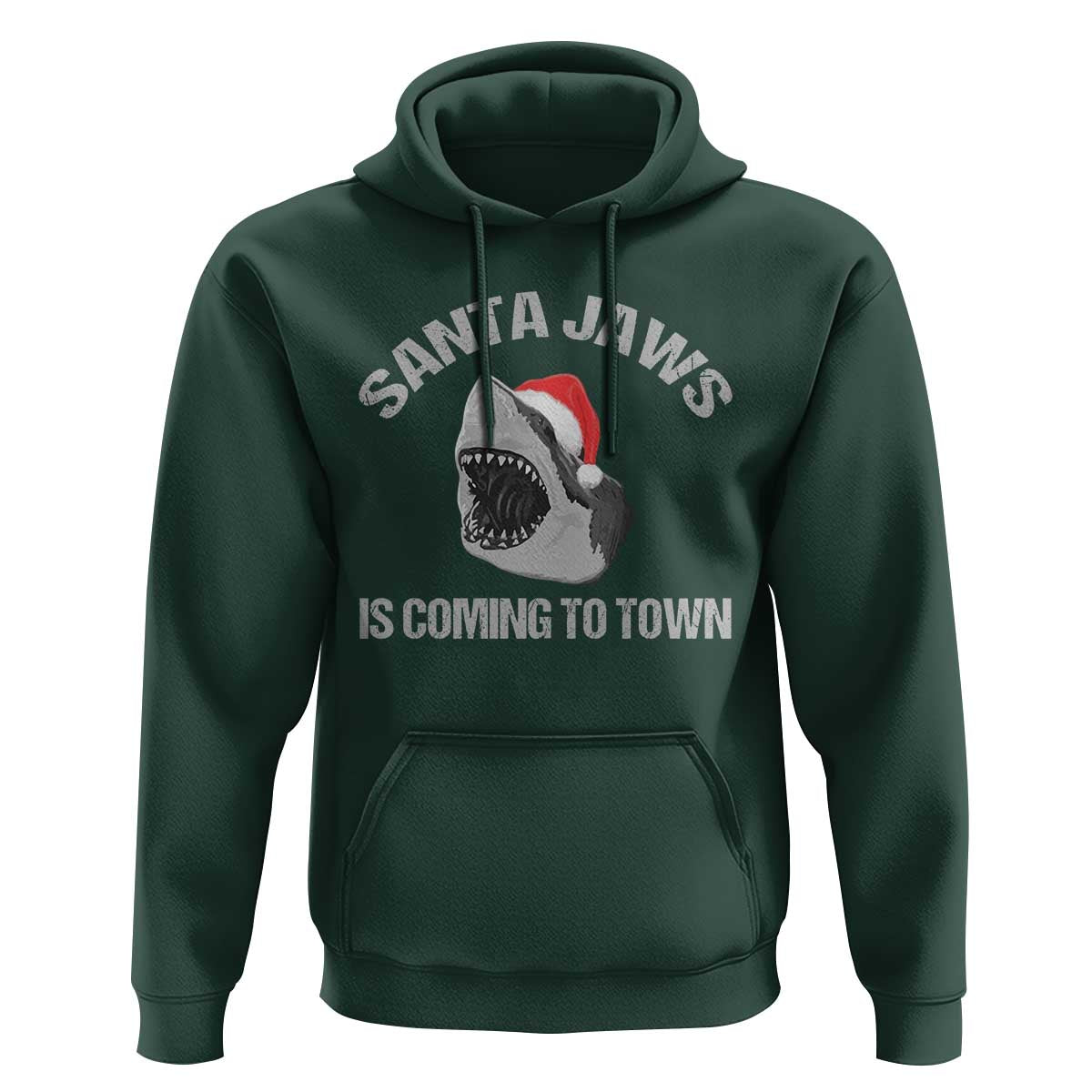 Funny Shark Christmas Hoodie Santa Jaws Is Coming Town