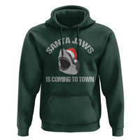 Funny Shark Christmas Hoodie Santa Jaws Is Coming Town