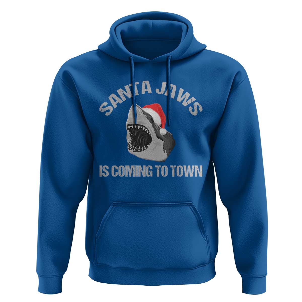 Funny Shark Christmas Hoodie Santa Jaws Is Coming Town