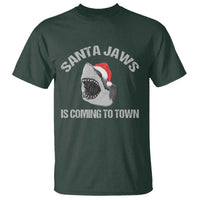 Funny Shark Christmas T Shirt Santa Jaws Is Coming Town - Wonder Print Shop