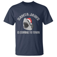 Funny Shark Christmas T Shirt Santa Jaws Is Coming Town - Wonder Print Shop
