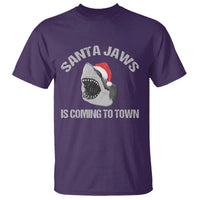 Funny Shark Christmas T Shirt Santa Jaws Is Coming Town - Wonder Print Shop
