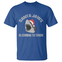 Funny Shark Christmas T Shirt Santa Jaws Is Coming Town - Wonder Print Shop