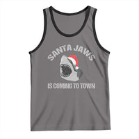 Funny Shark Christmas Tank Top Santa Jaws Is Coming Town