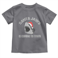 Funny Shark Christmas Toddler T Shirt Santa Jaws Is Coming Town