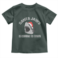 Funny Shark Christmas Toddler T Shirt Santa Jaws Is Coming Town