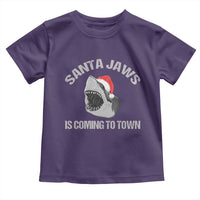 Funny Shark Christmas Toddler T Shirt Santa Jaws Is Coming Town