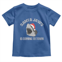 Funny Shark Christmas Toddler T Shirt Santa Jaws Is Coming Town