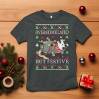 Possum Christmas T Shirt Overstimulated But Festive Ugly Christmas - Wonder Print Shop