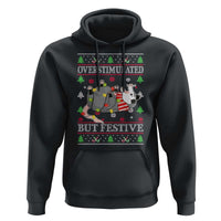 Possum Christmas Hoodie Overstimulated But Festive Ugly Christmas