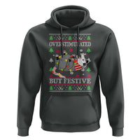 Possum Christmas Hoodie Overstimulated But Festive Ugly Christmas