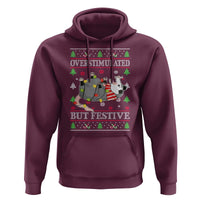Possum Christmas Hoodie Overstimulated But Festive Ugly Christmas
