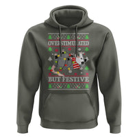 Possum Christmas Hoodie Overstimulated But Festive Ugly Christmas