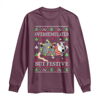 Possum Christmas Long Sleeve Shirt Overstimulated But Festive Ugly Christmas