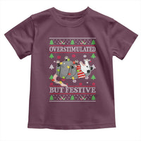 Possum Christmas Toddler T Shirt Overstimulated But Festive Ugly Christmas