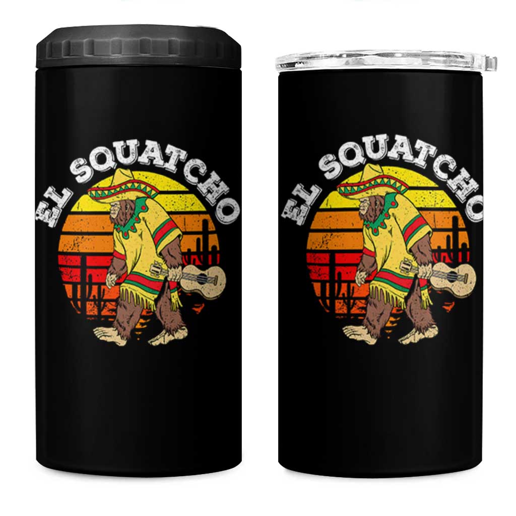 El Squatcho Bigfoot 4 in 1 Can Cooler Tumbler Mexican Sasquatch Cinco De Mayo