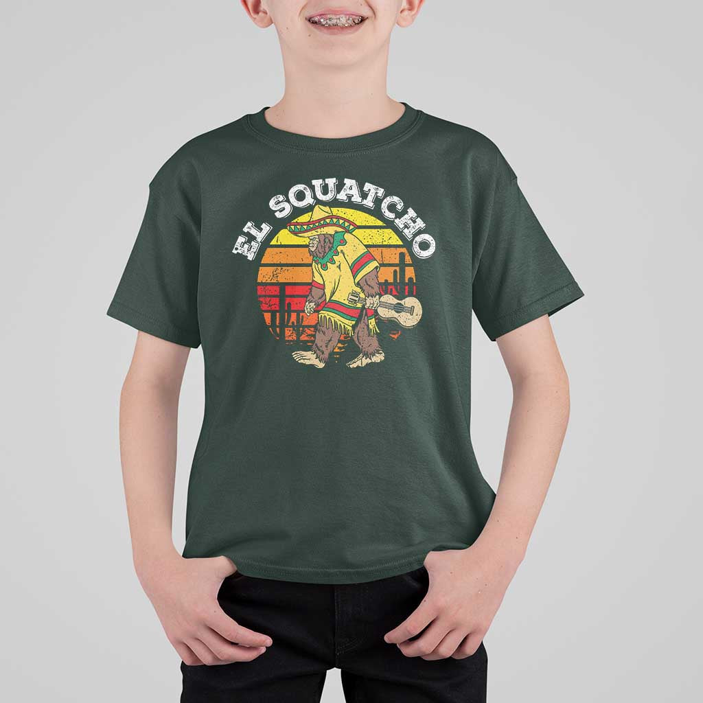 El Squatcho Bigfoot T Shirt For Kid Mexican Sasquatch Cinco De Mayo - Wonder Print Shop