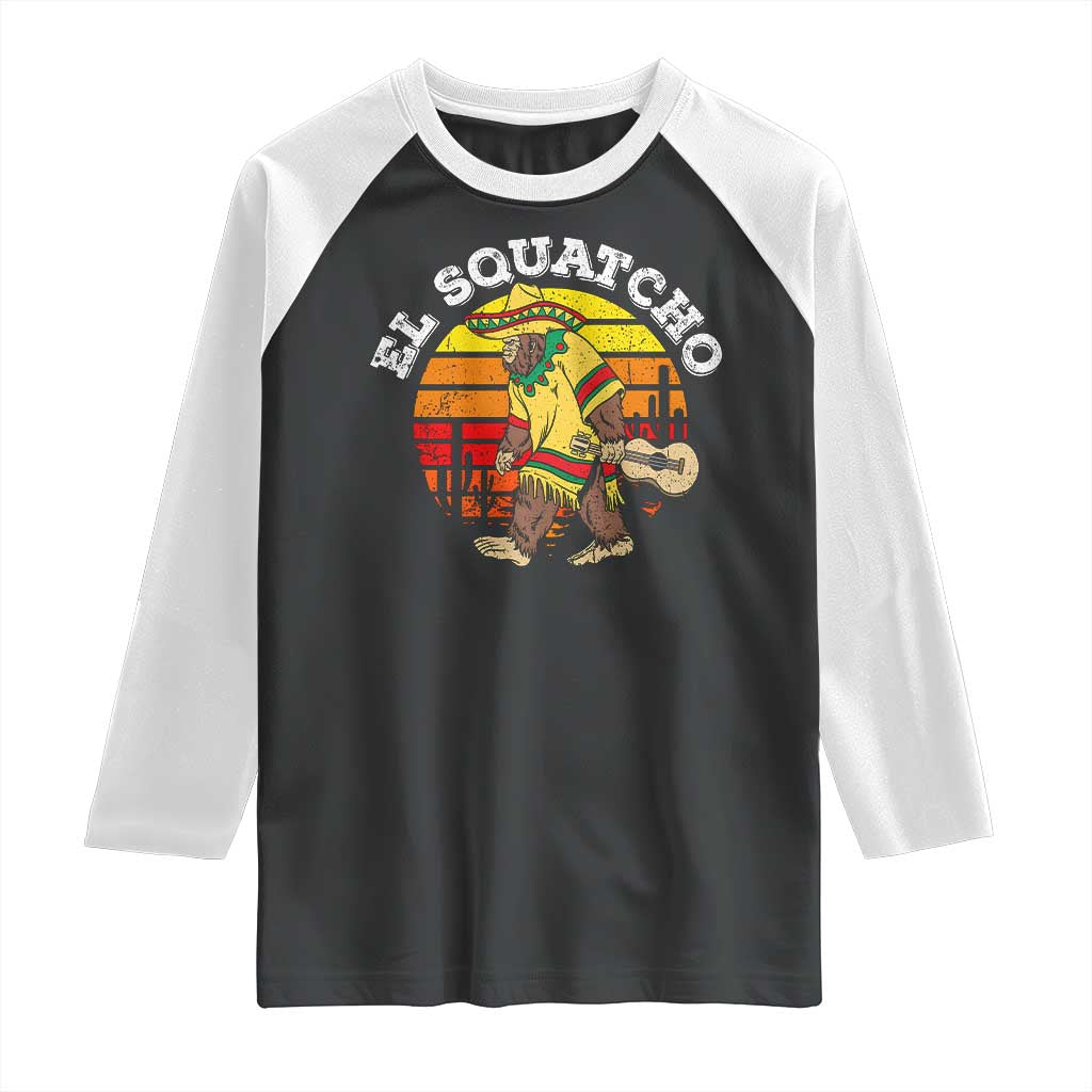 El Squatcho Bigfoot Raglan Shirt Mexican Sasquatch Cinco De Mayo