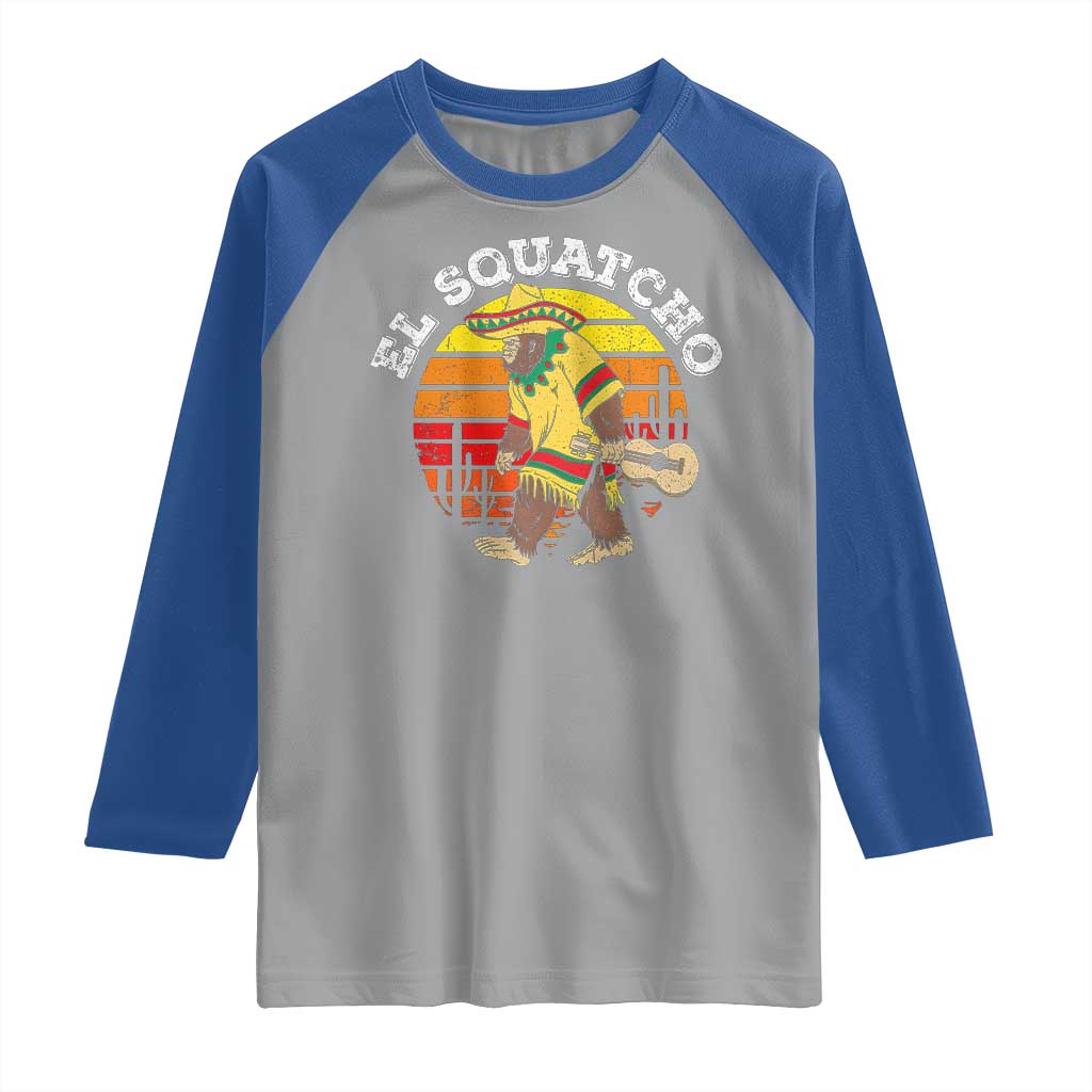 El Squatcho Bigfoot Raglan Shirt Mexican Sasquatch Cinco De Mayo