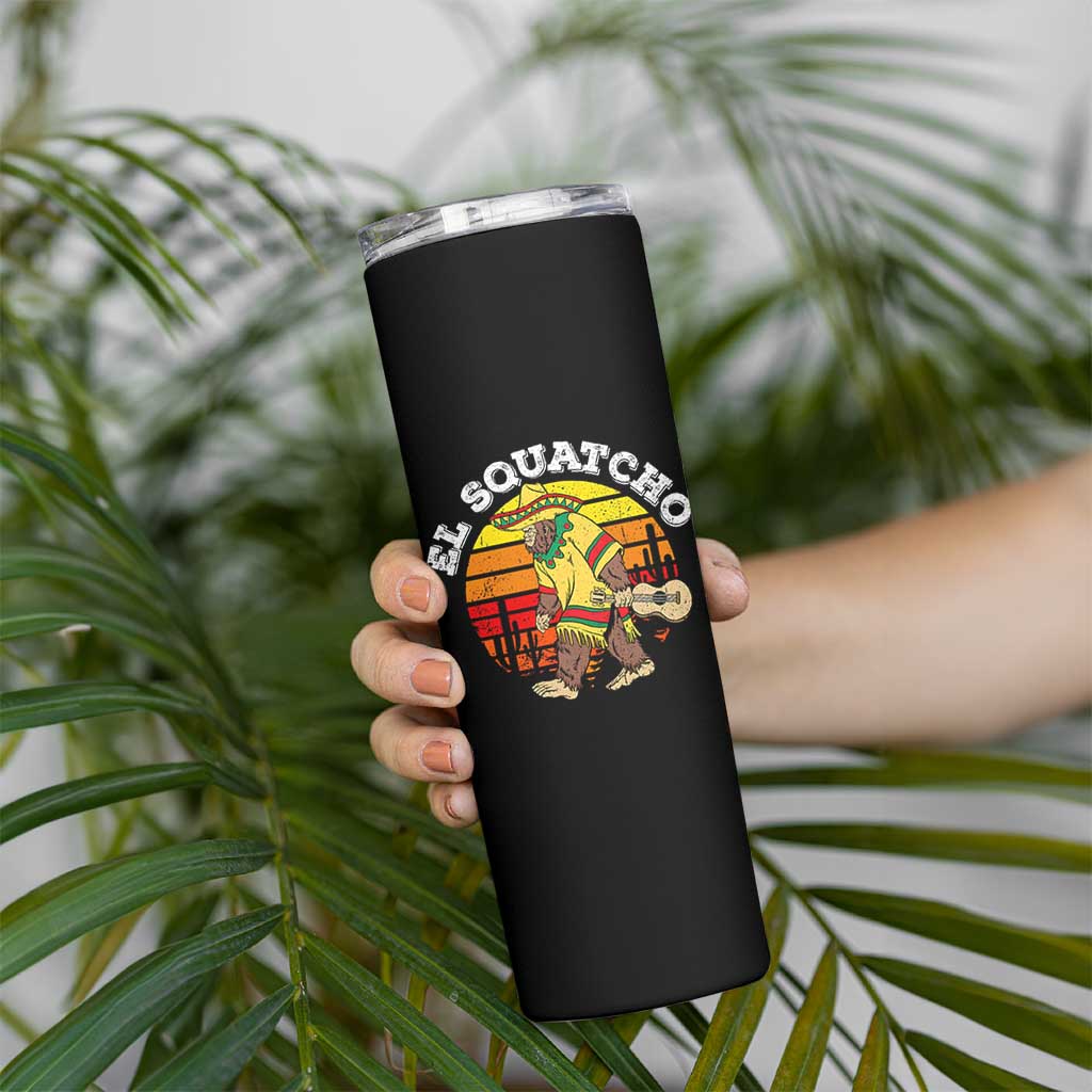 El Squatcho Bigfoot Skinny Tumbler Mexican Sasquatch Cinco De Mayo