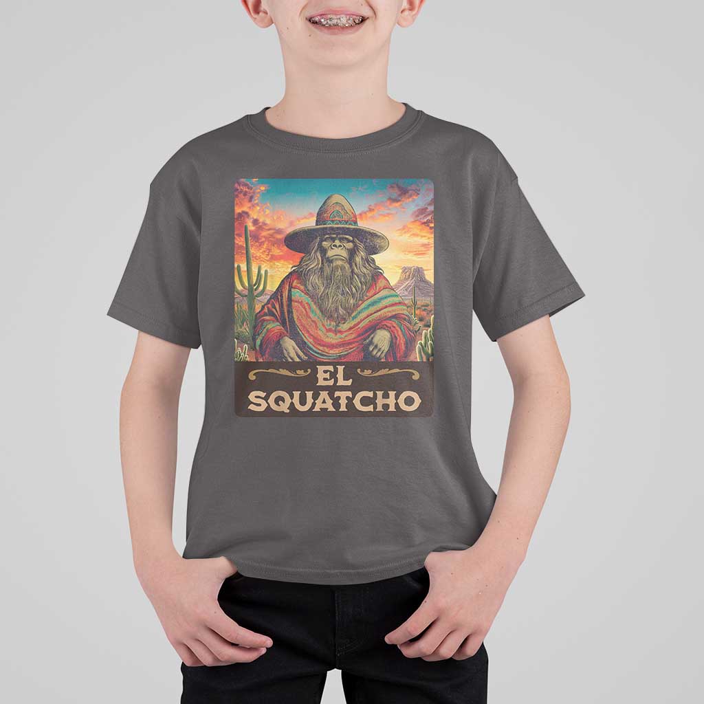 El Squatcho Bigfoot T Shirt For Kid Mexican Sasquatch Lovers Cinco De Mayo - Wonder Print Shop