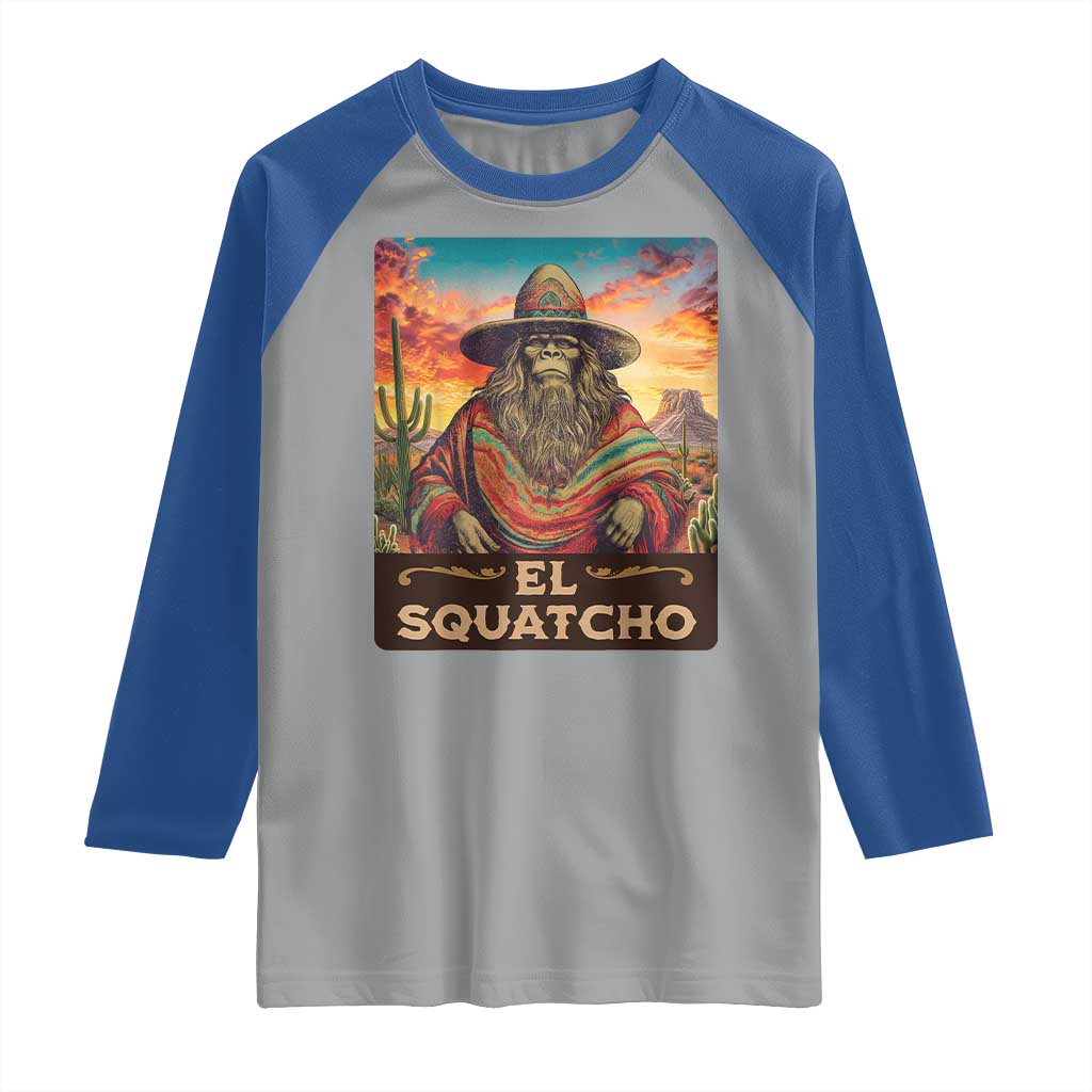El Squatcho Bigfoot Raglan Shirt Mexican Sasquatch Lovers Cinco De Mayo